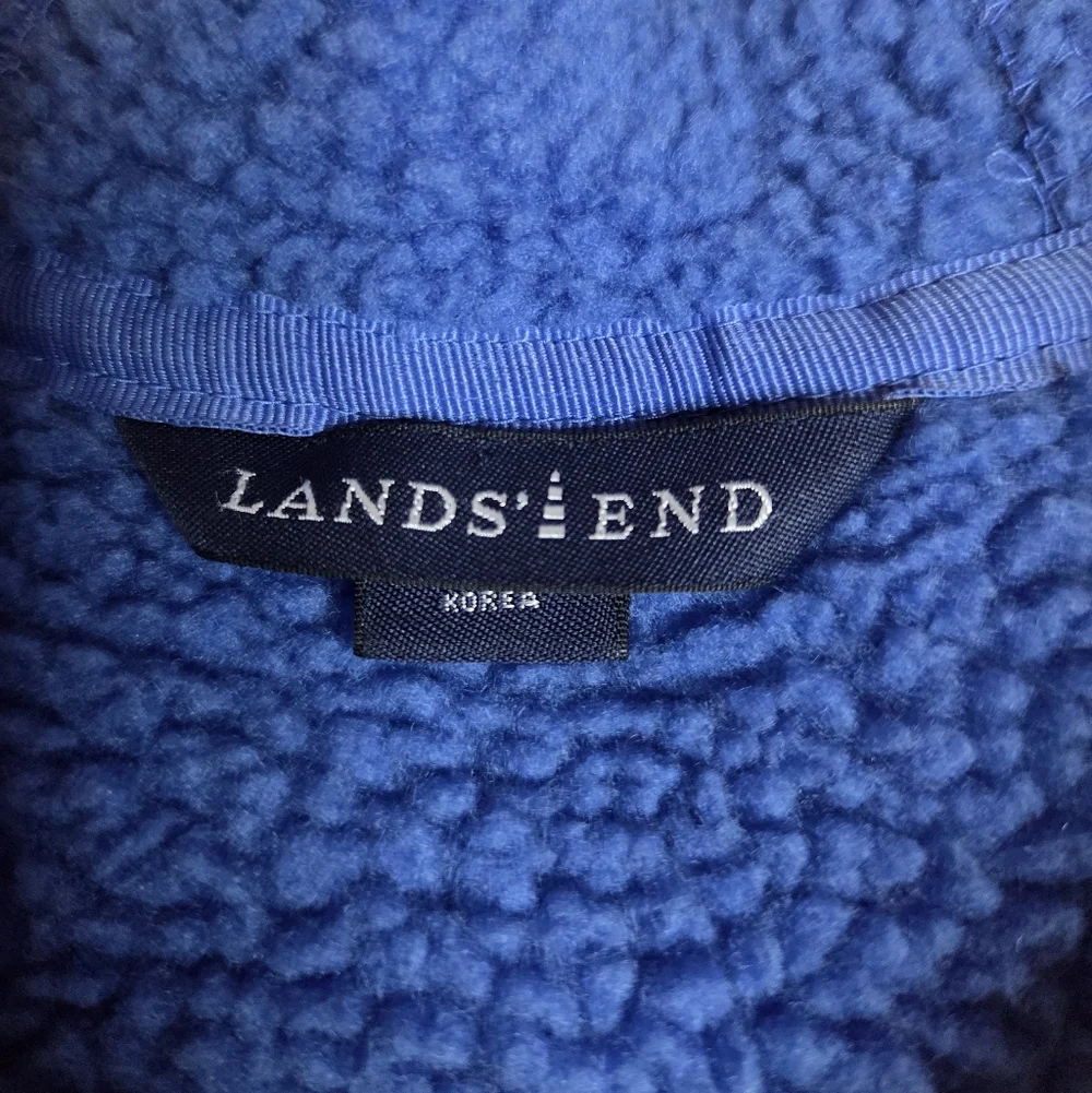 Lands End Jacket Hooded Toggled Full Zip Inner Fleece Blue Large 14-16 - Picture 7 of 10